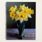 Aangepaste levendige affodils Vase-still-live brui Planner (Voorkant)