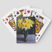 Aangepaste levendige gele affodieten leven nog ste pokerkaarten (Achterkant)