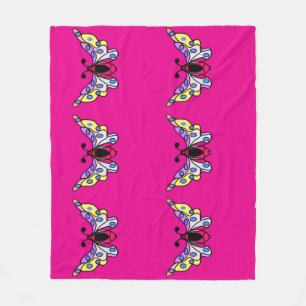 Aangepaste Levendige Moderne Volk Vlinder Kunst Fleece Deken