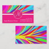 Aangepaste, levendige monogram kleuren, penseelstr visitekaartje (Voorkant / Achterkant)