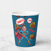 Aangepaste Levendige Superheld Karikatuur 10e verj Papieren Bekers (Voorkant)