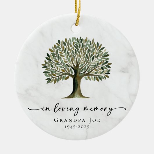 Aangepaste levensboom Aandenken ter liefdevolle he Keramisch Ornament (Voorkant)