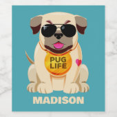 Aangepaste levensnaam en kleur wijn etiket (Enkel label)