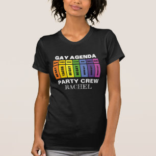 Aangepaste LGBT-partij Bemanningsagenda regenboog T-shirt