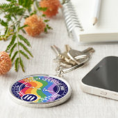 Aangepaste LGBT Rainbow NA AA Recovery Token Keyta Sleutelhanger (Zijkant)