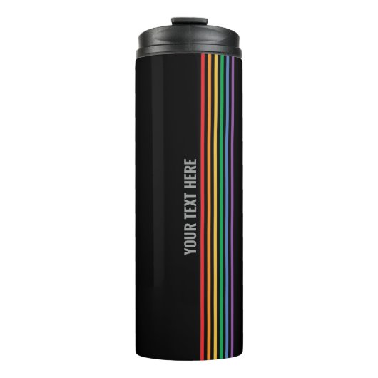 Aangepaste LGBT Rainbow Stripes Gay Pride Thermosbeker (Voorkant)