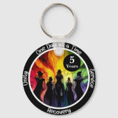Aangepaste LGBTQ Witchy Recovery Milestone Gift Sleutelhanger (Voorkant)