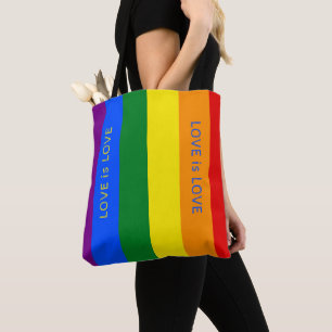 Aangepaste LGBTQIA+ Regenboogvlag Liefdesstreep vo Draagtas