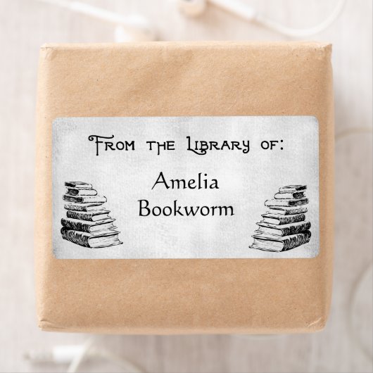 Aangepaste "Library of" Books-labels Etiket (Insitu)
