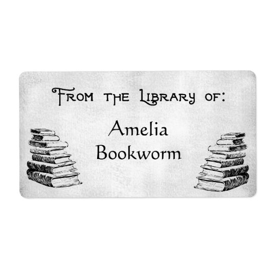 Aangepaste "Library of" Books-labels Etiket (Voorkant)