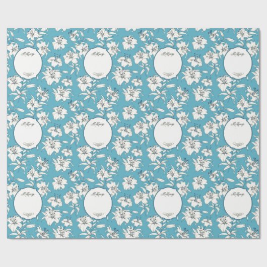 Aangepaste lichte blauwe bruiloft cadeaupapier (Vlak)