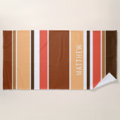 Aangepaste lichte tinnen koraalrode donkerbruine s strandlaken (Voorkant)