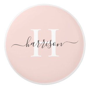 Aangepaste lichte zachte pastel massief roze wit m keramische knop