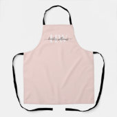 Aangepaste lichte zachte pastel massief roze wit m schort (Voorkant)