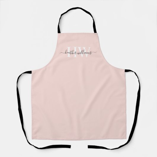 Aangepaste lichte zachte pastel massief roze wit m schort (Voorkant)