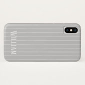 Aangepaste lichtgrijze instripes Case-Mate iPhone case (Achterkant (horizontaal))