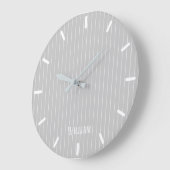 Aangepaste lichtgrijze instripes grote klok (Hoek)