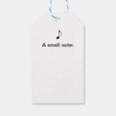 Aangepaste liedvogel vioolsleutel kunst cadeaulabel (Achterkant)