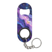 Aangepaste liefde, drank en kosmische vibes bruilo mini flessenopener (Achterkant)