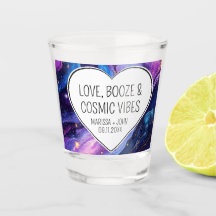 Aangepaste liefde, drank en kosmische vibes bruilo