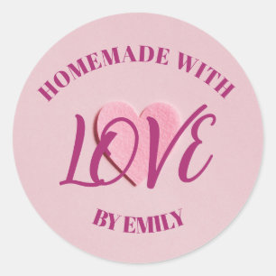 "Aangepaste Liefde & Hart Ronde Stickers" Ronde Sticker