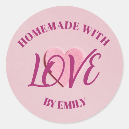 "Aangepaste Liefde & Hart Ronde Stickers" Sticker (Voorkant)
