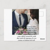 Aangepaste liefde Hart Trouwfoto Briefkaart (Achterkant)