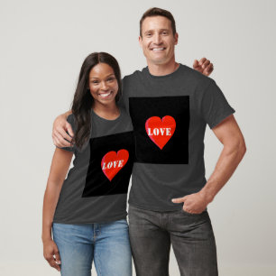 Aangepaste Liefde Tekst afbeelding Houtskool Heath T-shirt