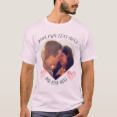 aangepaste liefdesfototekst, hartvorm en roze hart t-shirt (Voorkant)