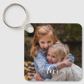 Aangepaste liefdeshandgeschreven foto Aangepast op Sleutelhanger (Voorkant)