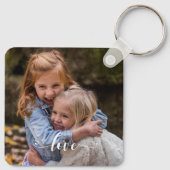 Aangepaste liefdeshandgeschreven foto Aangepast op Sleutelhanger (Achterkant)