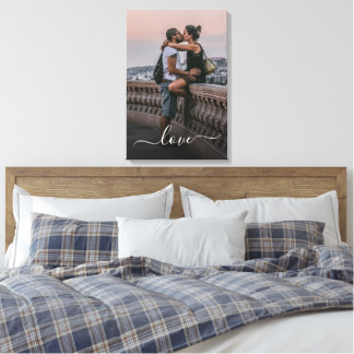 Aangepaste liefhebbers Afbeelding en eenvoudige li Canvas Afdruk