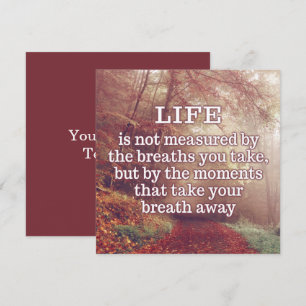 Aangepaste Life Quote-kaart / uitnodiging