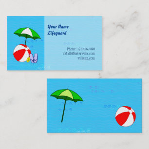 Aangepaste lifeguard Ball Pool Umbrella Sjabloon Visitekaartje