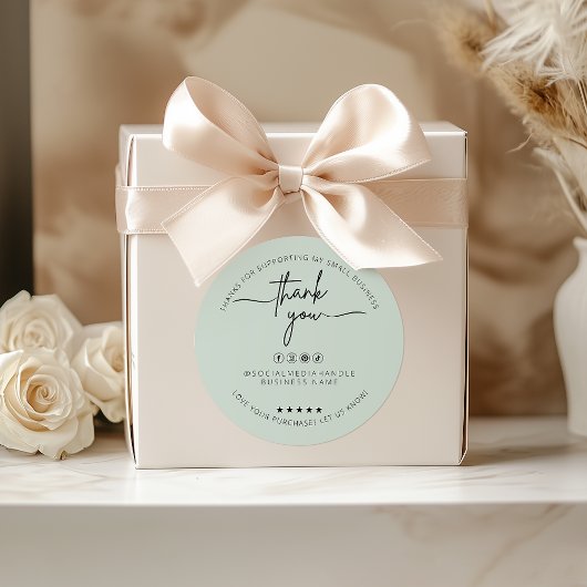 Aangepaste Light Mint Sticker Bedankt Label