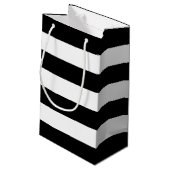 Aangepaste lijn Elegant Black en white strepen Klein Cadeauzakje (Achterkant Gekanteld)