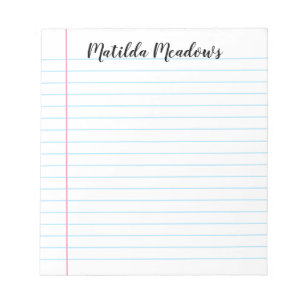 Aangepaste lijn notitieblok