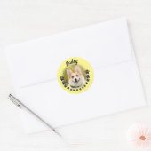 Aangepaste Lijst Dog Portrait Naam Ronde Sticker (Envelop)