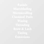 Aangepaste lijst met bedrijfsdiensten Basis Salon  Raamsticker (Vel)