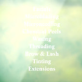 Aangepaste lijst met bedrijfsdiensten Basis Salon  Raamsticker (Vel 3)