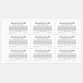 Aangepaste lijst met ingrediënten voor kleurenscri labels (Vel)