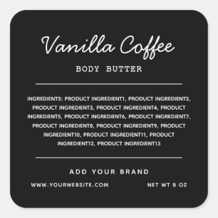 Aangepaste lijst met ingrediënten voor kleurenscri vierkante sticker