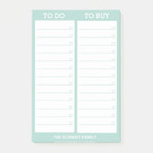 Aangepaste lijst - Te doen, te kopen - Blauwgroen Post-it® Notes (Voorkant)