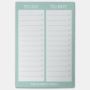 Aangepaste lijst - Te doen, te kopen - Blauwgroen Post-it® Notes