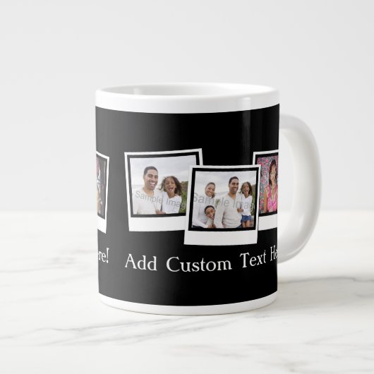 Aangepaste Lijst voor 3-fotomomentopnamen Aangepas Jumbo Mok (Voorkant rechts)