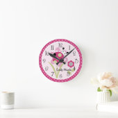 Aangepaste lil Little Ladybug Nursery Clock Ronde Klok (Huis)