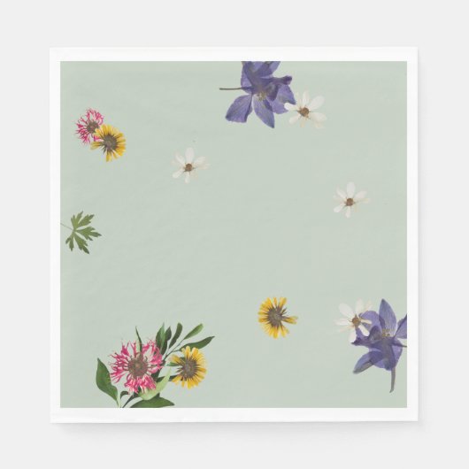 Aangepaste Lila Floral Sage Garden Party servetten (Voorkant)
