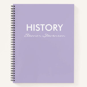 Aangepaste Lila Lavender History Class Notebook Notitieboek