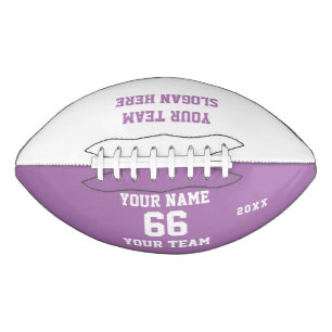 Aangepaste lila voetbal met naam, nummer, team american football