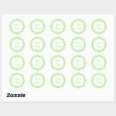 Aangepaste Limoen Gingham-Stickers Ronde Sticker (Vel)
